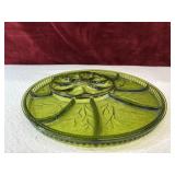 Indiana Glass avocado green serving platter