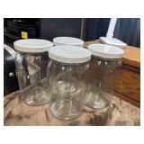 4 Clear Large Mouth Glass Jars