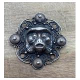 Sterling silver monkey brooch