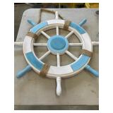 Ship Wheel Home Decor white and turquios