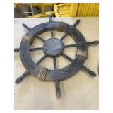 Hobby Lobby rustic wooden ship wheel.