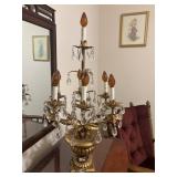 Vintage Italian gilt-metal and crystal table