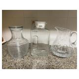 3 Drink Pitchers Carafes Block Crystal & Others