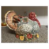 Vintage Turkey Soup Tureen with Lid & Ladle