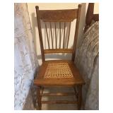 Antique Spindle Back Chair w/Caned Seat