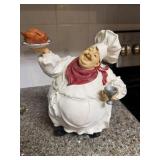 Resin Chef Holding Platter Statue