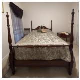 Antique Mahogany 4 Poster  wood full size bed