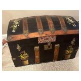 Antique Camel Back Trunk with Floral Painted