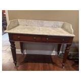 Antique Eastlake Marble Top Desk Table. Marble is