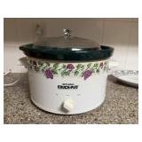 Large White w/Purple Grapes Rival Crock Pot Slow