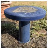Blue Concrete Round Top Plant Stand Yard Art