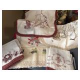 8 Hand Cross Stitched & Embroidered Tea Towels Etc