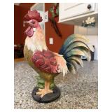 Wood Painted Rooster Decor Figure