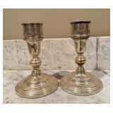 Sterling Silver Weighted Candlesticks, Marked on
