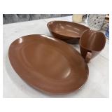 Vintage mid-century modern brown melamine/Melmac