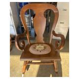 Vintage Tell City maple balloon-back rocking