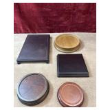 Bundle of wooden display bases and stands