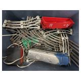 Assorted train track parts.