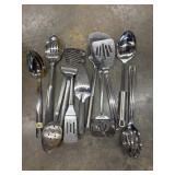 Assortment of stainless steel kitchen cooking