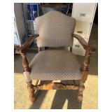Jacobean Revival wooden armchair featuring a