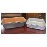 2 Rectangular metallic loaf pans, Copper Chef