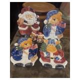 Festive ceramic candy and cookie dishes and salt