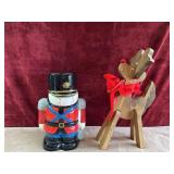 Vintage ceramic toy soldier cookie jar and