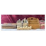 6 pc. wooden box ,antique wooden box ,butter
