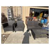 Black PE rattan outdoor patio chairs Love seat