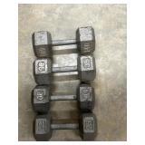 4 pc. Cast iron dumbbells.