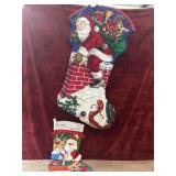 vintage quilted jumbo Christmas stocking and