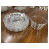 8 Clear glass plates features the vintage
