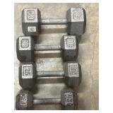 4 pc.Cast iron dumbbells.