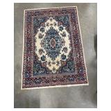 Traditional Persian Kerman area rug.