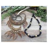 Boho tribal-style double-layered antiqued
