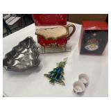 ABC Distributing holiday ceramic sleigh server