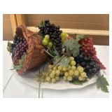 White ceramic embossed turkey platter, charming