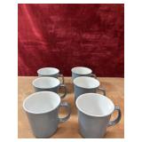 8 pc. Vintage Pyrex slate blue milk glass coffee