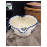 Vintage Marshall Pottery heart-shaped spongeware