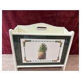 Pineapple  botanical wooden magazine rack