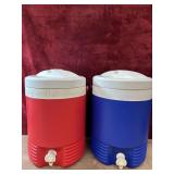 2 pc. Igloo 2-gallon portable beverage coolers.