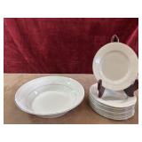 American Limoges fine porcelain  bowl 8 saucers.