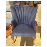 Vintage channel-back or shell-back armchair