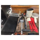 Vintage metal hand-crank flour sifter, vintage