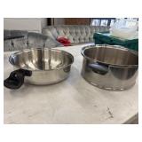 Stainless steel cooking pots with ergonomic black
