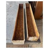2 Vintage rectangular metal planters.