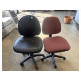 2 Rolling office chairs.