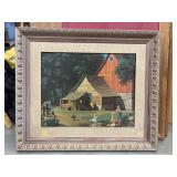 Vintage framed textured print titled "Memories"