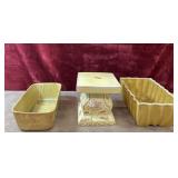 3 pc. 2 planters and a pillar stand.