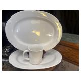 2 White Pfaltzgraff Filigree Oval Serving